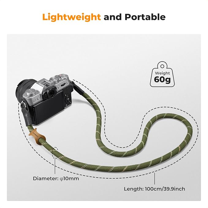 K&F CONCEPT Camera Neck Strap,100cm Camera Shoulder Strap | Nylon Rope, with O-ring for DSLR Camera, for Street Photography, BJ01 - Image 4