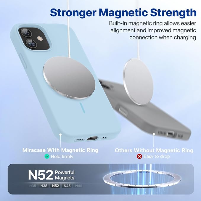 Miracase Magnetic for iPhone 12 Case/iPhone 12 Pro Case, Clove Purple | Compatible with MagSafe, Anti-Scratch Microfiber Lining, Premium Silicone Shockproof Drop Protection Phone Case for 12/12 Pro - Image 7