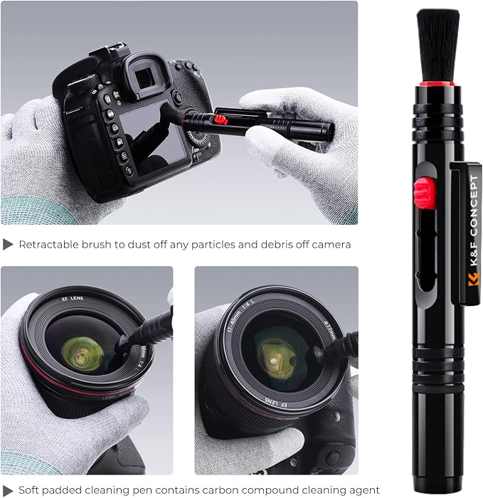 K&F Concept Lens Air Blower, Lens Cleaning Pen with Soft Brush, Double-Sided Carbon Head, Dust Blower for Camera Lens, Optical Lens, Glasses, Cosmos/Valve Index /PS4 PS5 VR Headset - Image 3