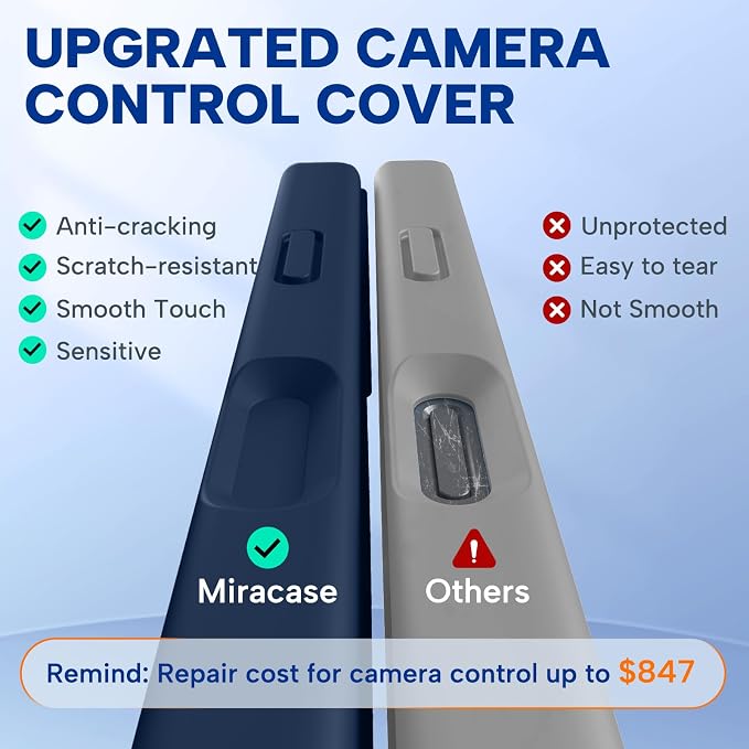 Miracase Silicone & Magnetic for iPhone 17 Case, Dark Blue | Compatible with MagSafe, Silicone Camera Control Cover, Soft Microfiber Lining, Shockproof Drop Protection Phone Case for 17 - Image 2
