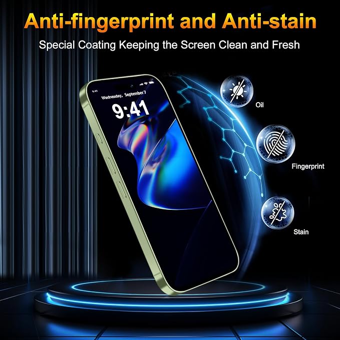 QsmQam 3 Pack Screen Protector for iPhone 17 6.3 Inch + 1 Pack Individual Camera Lens Protector, Ultra HD Tempered Glass, Military Grade Shatterproof, Case Friendly [with Installation Frame] - Image 5