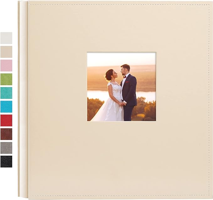 potricher Large Photo Album 4x6 1000 Photos, Leather Cover, Beige | Large Capacity Picture Albums with 1000 Horizontal and Vertical Pockets, Photo Book for Family, Wedding, Anniversary, Baby by potricher