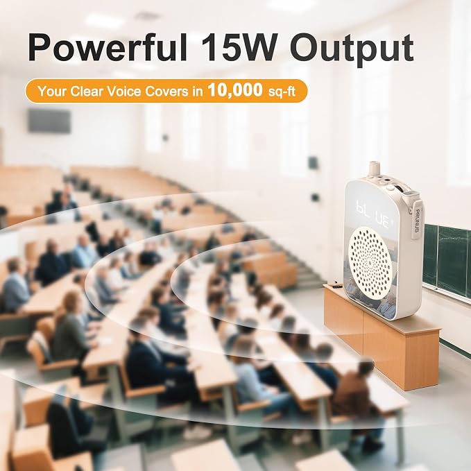 PRUNUS A10 Voice Amplifier Wireless with Lavalier Microphone | Charging &Storage,Portable Voice Amplifier with Laple Mic Speaker,Mini Voice Amplifier for Classroom,Speech,Training Outdoor - Image 6