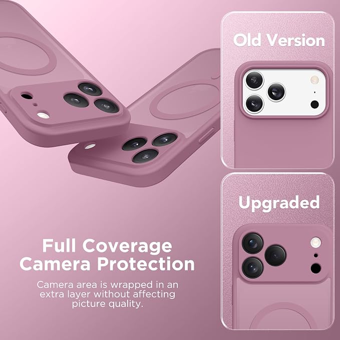 CAPRARO for iPhone 17 Pro Case, Compatible with MagSafe | Upgraded [Full Camera Protection] Protective Translucent Matte Women Girl Magnetic Phone Case Cover, Blackcurrant - Image 7