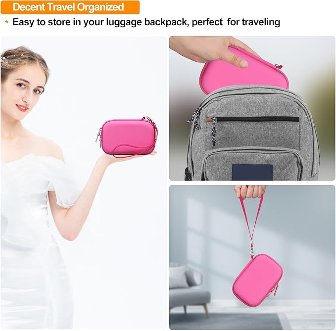 Elonbo Camera Carrying Case for KODAK Step Instant Smartphone Photo Printer | KODAK Step Portable Mini Color Wireless Mobile Printer Hard Travel Bag, Instant Color Picture Printer Storage Holder, Pink+ - Image 6