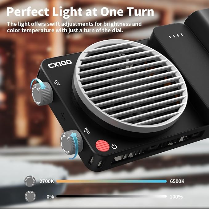 ZHIYUN CINEPEER CX100 100W LED Video Light Portable Photography COB Light | Bi-Color COB Continuous Output Lighting 2700K-6500K for Filmmaking/Live Streaming/Videography/Studio Light for TK YouTube - Image 7