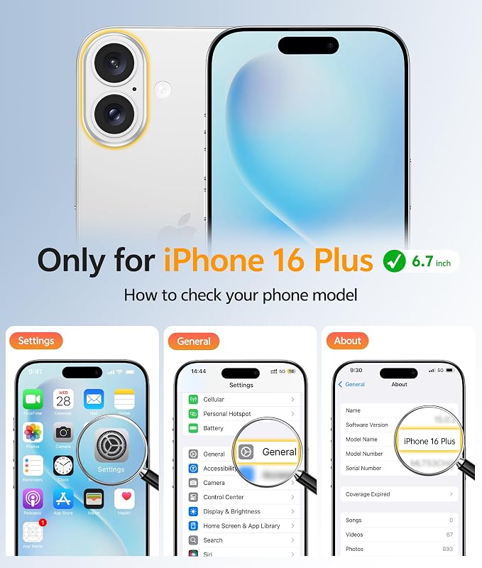 FNTCASE for iPhone 16 Plus Case, Fit for Magsafe, Screen Protector, White | Full Camera Protection, Translucent Matte, 14FT Military Grade Drop Proof, Shockproof Protective Phone Cover - Image 2
