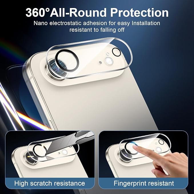 NEW'C 3x Screen Protector for iPhone Air (6.5 inches)+ 3x Camera Lens Protector, Sensor Protection, Case Friendly Tempered Glass Film, Ultra Resistant, Easy installation tool include - Image 4