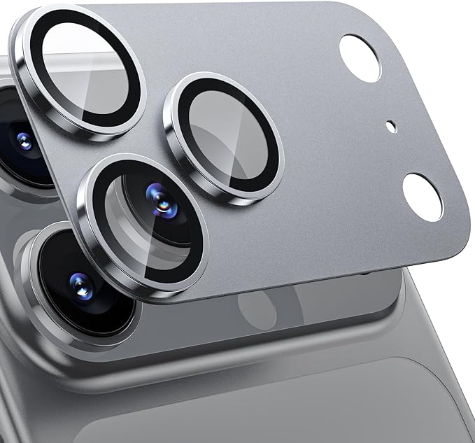WSKEN for iPhone 17 Pro Max Camera Lens Protector - Military Grade Design | Strong Adhesion, Daily Shatterproof, Metal Aluminum Alloy Tempered Glass Camera Screen Protector, Grey by SmartProtectionGreenerFuture