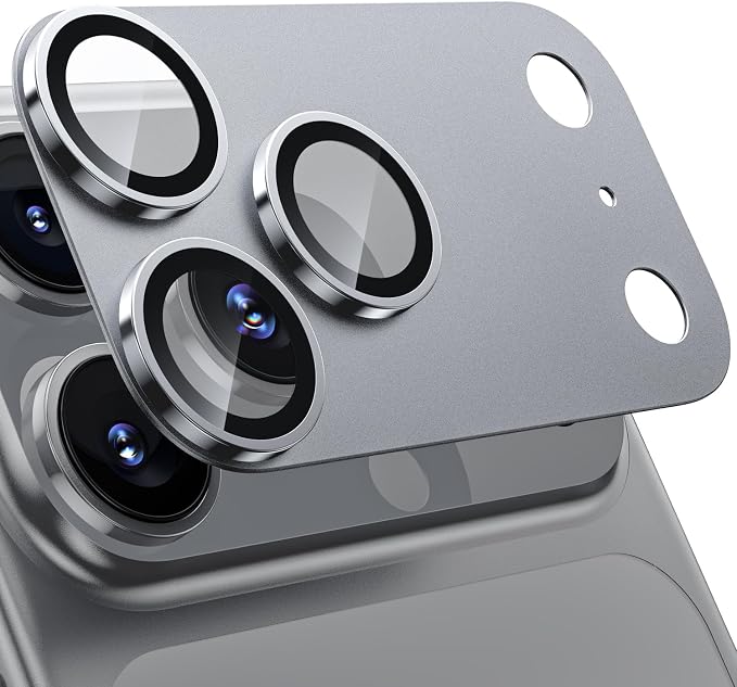 WSKEN for iPhone 17 Pro Camera Lens Protector - Military Grade Design | Strong Adhesion, Daily Shatterproof, Metal Aluminum Alloy Tempered Glass Camera Screen Protector, Grey by SmartProtectionGreenerFuture