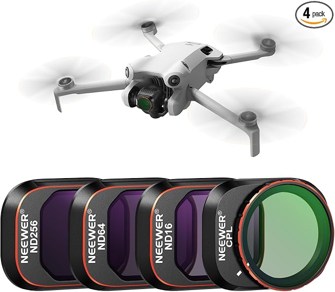 NEEWER ND & CPL Filter Set Compatible with DJI Mini 4 Pro, 4 Pack | ND16 ND64 ND256 Neutral Density Filters, Circular Polarizer, Drone Lens Accessories, Multi Coated HD Optical Glass by Neewer