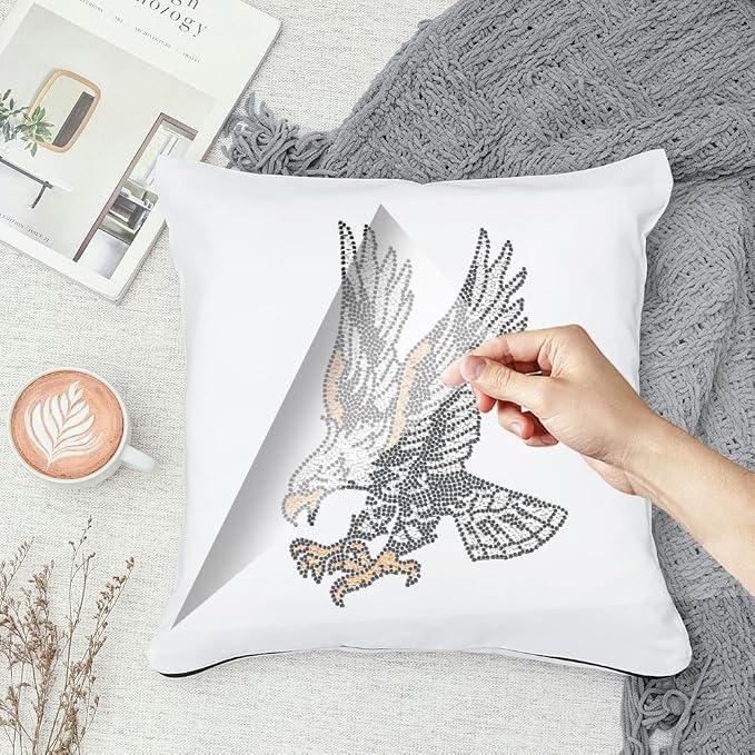 1 Pc Eagle Pattern Iron on Rhinestones Transfer, Bling DIY Patch Clothing Repair Applique T-Shirt Vest Shoes Hat Jacket Decor Clothing DIY Accessories - Image 4