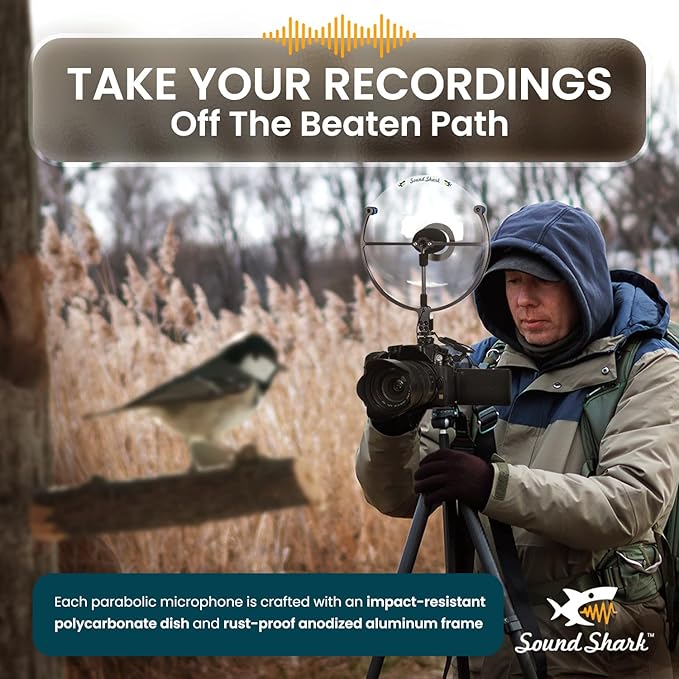Parabolic Directional Microphone (3.5mm TRRS + USB-C Bundle) Professional External Long Range Recording, DSLR Camera, & Smartphone Mic for Birding, Listening, and Shotgun Boom Alternative - Image 5