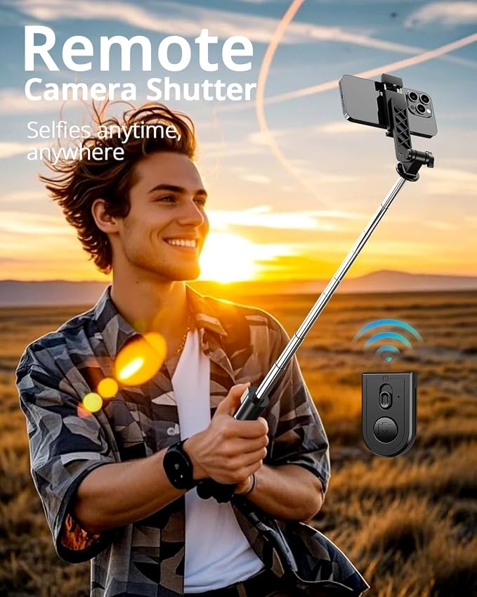 UBeesize Selfie Stick Tripod for iPhone and Android, 52'' Extendable Phone Tripod Stand with Remote, Portable Selfie Sticks with Phone Holder for Video Recording & Travel - Image 7