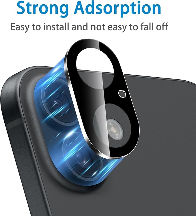 Dengduoduo Camera Lens Protector for iPhone 16 and 16 Plus 3 Pack, Tempered Glass, Ultra HD, 9H Hardness, Anti-Scratch, Case Friendly, Easy to Install [No Affect on Night Shots] - Image 4