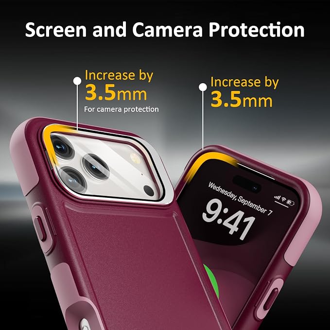 Follaroma Magnetic for iPhone 17 Pro Case with Camera Stand, Purple Pink | Built-in Glass Camera Cover Stand,Compatible with MagSafe,Heavy Duty Shockproof Protective,Military-Grade Anti-DropDual Case - Image 7