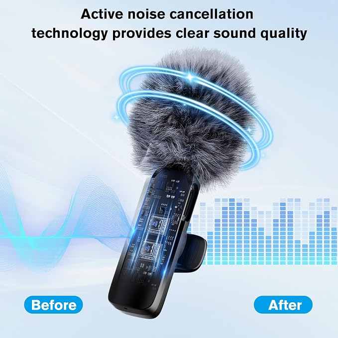 Professional Wireless Microphone for iPhone,iPad,Android, Lavalier Lapel Mic for Video Recording, Mini Mic Crystal Clear Recording with USB-C for Content Creators Vlog YouTube Tiktok Podcast Interview - Image 3