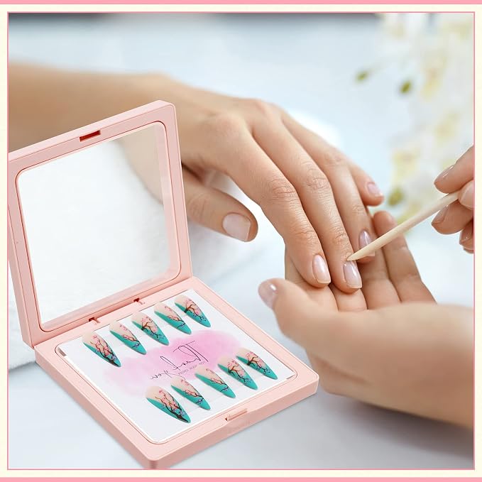 meekoo 30 Pcs Press on Nail Packaging Box with 90 Pcs Adhesive Double Sided Tape Artificial Nail Display Case Storage Container Box Acrylic Packaging Organizer for Art Home Salon(Pink) - Image 6