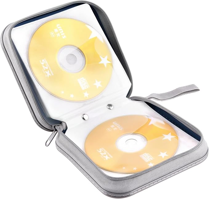CD/DVD Case Wallet, 48 Capacity, Dark Blue, Portable, Lightweight, Durable Plastic and Non-Woven Fabric Material | Zipper‑DVD Organizer, Scratch‑Resistant Sleeves Shield Discs From Dust & Damp; Stores Music, Video, Gaming & Blu‑ray Discs - Image 5