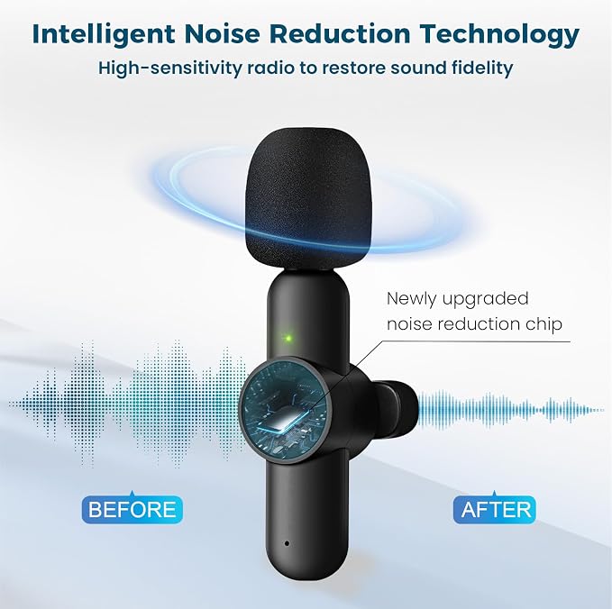Mini Microphone for iPhone Android, 3 Wireless Lavalier Microphones | USB-C Lightning 3.5mm receiver, plug and play noise reduction mic for camera, TikTok, YouTube, vlog and interviews - Image 3
