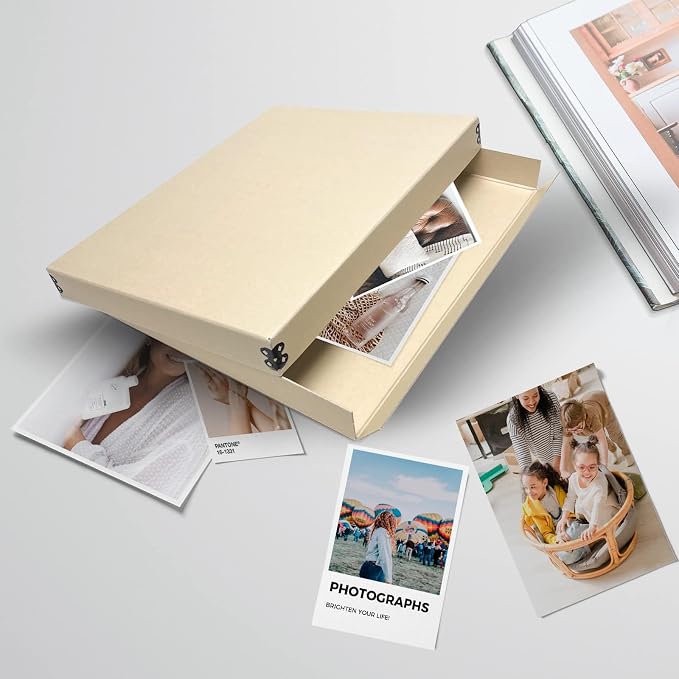Lineco Drop Front Archival Storage Box, 11.75x15.25x1.5 in, Tan, 2 Pack | Acid-Free with Metal Edge, Preserves Picture Longevity, Organize Photos, Newspapers, Prints, Documents, Crafts, DIY - Image 8