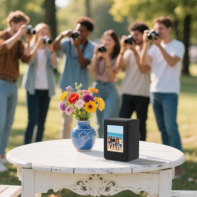 PU Leather Photo Holder Case – MaehSab Compatible with 2x3 Films for Mini Picture Size (54x86mm), Fits 50 Photos, Portable Storage Box with Pocket – Black - Image 5