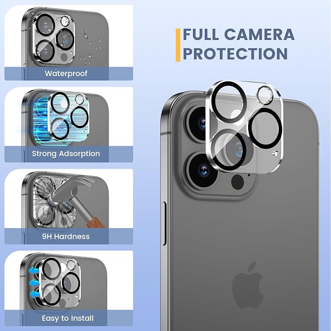 Maxdara [6 in 1 for iPhone 16 Pro Screen Protector (6.3 inches) | iPhone 16 Pro Back Screen Protector and Front Screen Protector with Camera Protector - Image 4