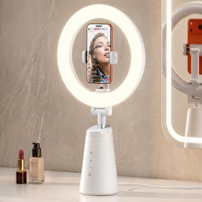 Ring Light for Makeup, 11" Desk Ring Light with Stand and Phone Holder, CRI 98+ True Color LED Makeup Light, Dimmable Selfie Ring Lights for Video Recording, Live Stream, TikTok, YouTube by Halluv