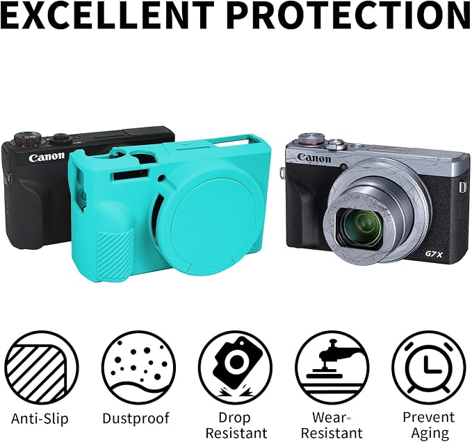 Easy Hood Camera Case Cover for Canon Powershot G7X Mark III Camera(Blue) | With Removable Lens Cover,Soft Silicone Protective Case,Anti-Scratch,Slim Fit,Enhanced Grip,Lightweight Camera Accessories - Image 2