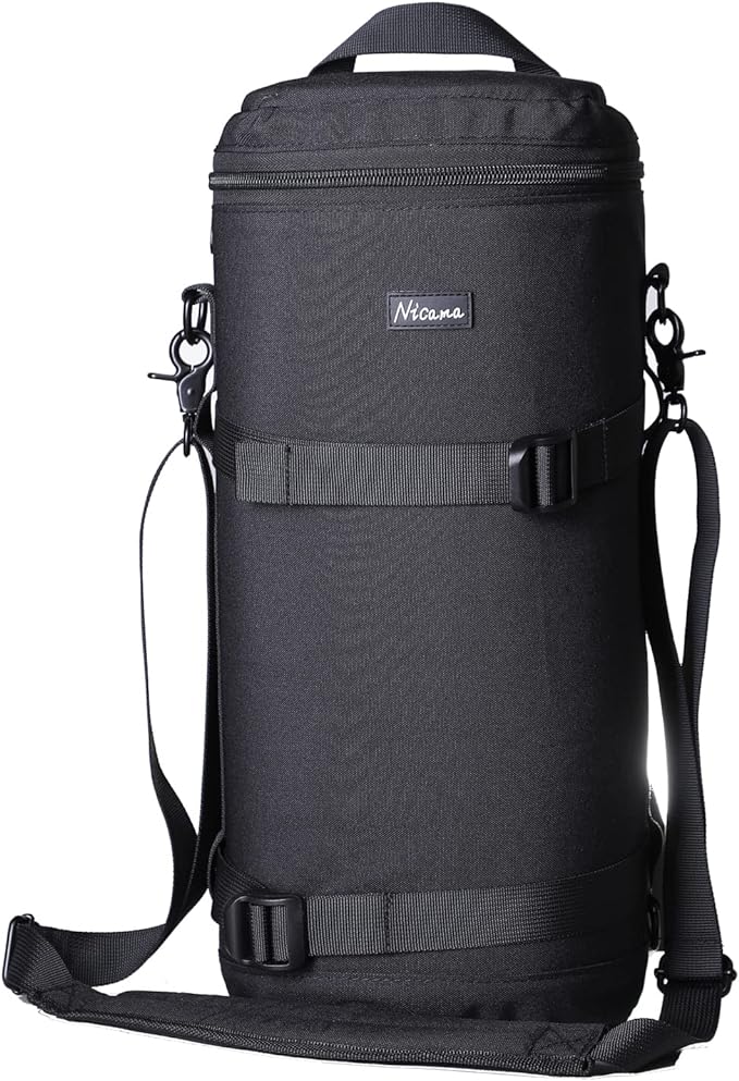 LB1 Deluxe Water-Resistant Camera Lens Pouch Case for Canon RF 800mm Tamron SP 150-600mm Sigma 150-600mm 150-500mm Nikon Nikkor AF-S 200-500mm & More, Zipper Polyester Lens Protective Bag by Nicama