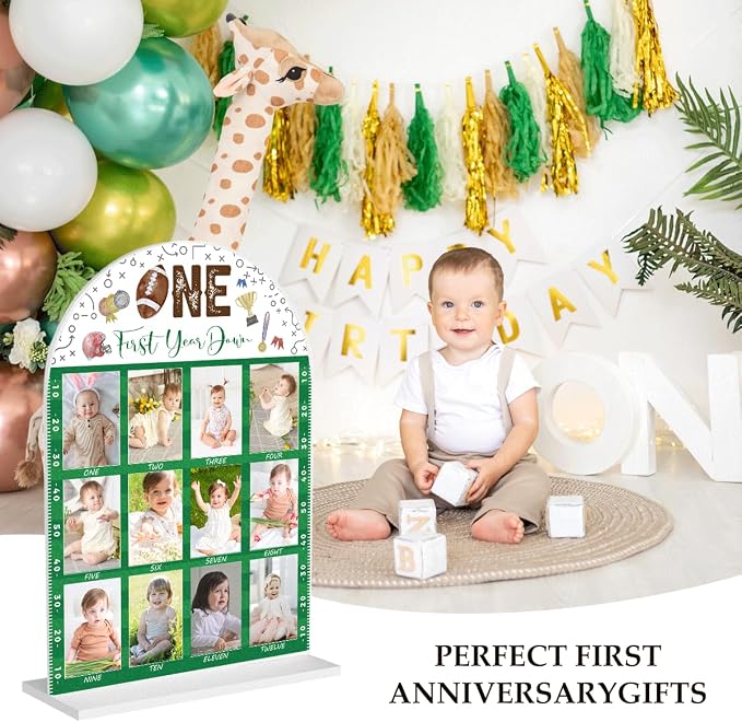 My First Year Photo Board Baby Milestone Signs One Year of Baby Photo Board, Best Babies Keepsake 10x14 Inches Acrylic Sign Decor Fits 2" x 3" Photo A15 - Image 3
