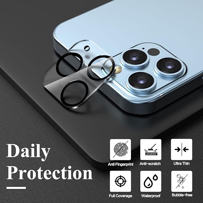 YWXTW [5 Pack Camera Lens Protector Compatible with iPhone 13 Pro Max 6.7" / 13 Pro 6.1" Tempered Glass, [Night Shooting Mode] Case Friendly, High Definition - Image 3