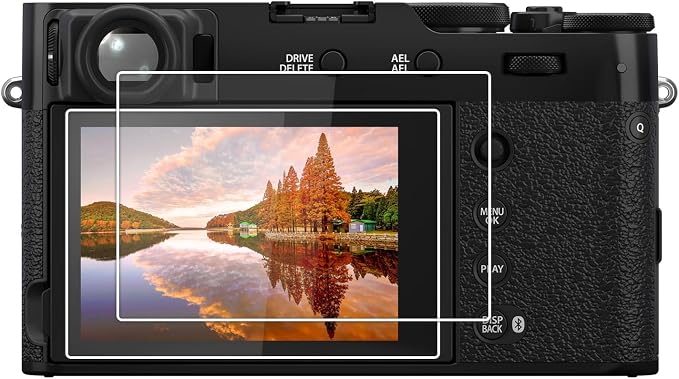kinokoo Screen Protector for Fujifilm X100VI X100V XPRO3 XE4 XT4 camera, 0.25mm 9H Hardness Tempered Glass Film for Fuji X100V/ X100 VI/XPRO-3/XE4/XT4 camera - Bubble Free& Anti-Finger Print (2 Pack) by kinokoo