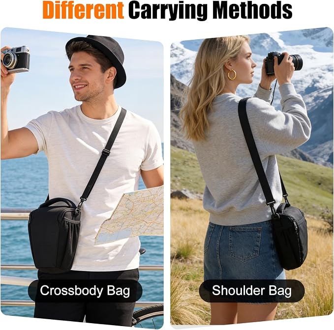 CADeN DSLR/SLR Camera Shoulder Bag Case with Adjustable Shoulder Strap, Compatible for Nikon, Canon, Sony Mirrorless Cameras Waterproof (Large) - Image 4