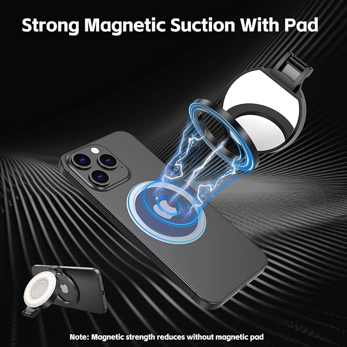 Magnetic Selfie Light for Phone,Phone Ring Light Selfies | Tri-Fold, As Lamp, 360° Foldable LED Selfie Light Compatible with iPhone Magsafe,Photography/TikTok/Zoom Calls/Video - Image 4