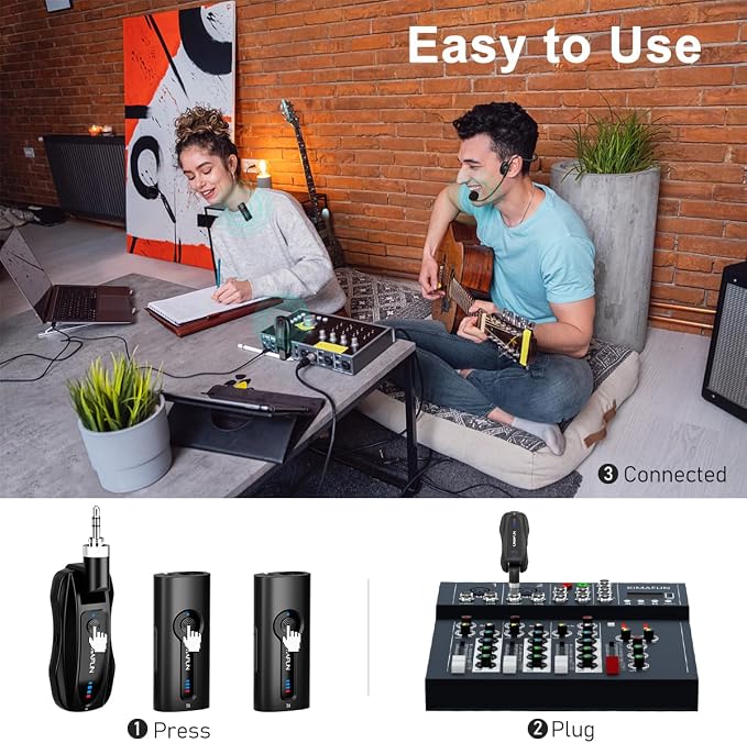 KIMAFUN Wireless Lavalier Microphone System, Wireless 2.4GHz Lapel Mics Handheld Mic 2 in 1 for Teaching, Teachers, Speech, Tour Guiding, Speaker, Amplifier, PA System, Broadcast, KM-G70(2TX1RX) - Image 5