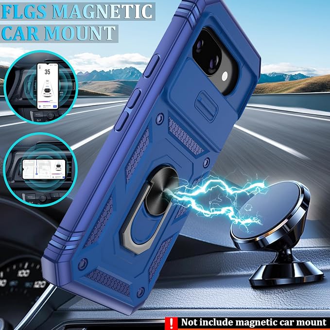Gritup for Pixel 9A Case Military-Grade Shockproof with Kickstand, Blue | with 2 PCS Screen Protector, Slide Camera Cover, Heavy Duty Outdoor Protection Full Body Funda para Google 9 A Phone Cover - Image 5