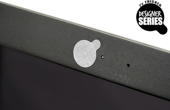 Rigid Series - 2X Thicker | The Original Vinyl Webcam Cover Stickers | Restickable & Stackable Privacy Covers | for All Camera-endable Devices | 3-Sizes | 57 Tabbed Metallic Crisscross Textured - Image 6