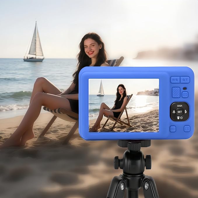 Case for Kodak PIXPRO FZ55, FZ55 accessories | Soft Silicone Protective Case Removable Lens Cover, Comes with 2 Screen Protectors and 1 Wrist Strap. (Blue) - Image 3