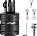 NEEWER Action Camera Tripod Mount Adapter Compatible with GoPro Hero 13 Go Pro 12 11 10 9 Black DJI Osmo Action 5 Pro 4 3, 360° Swivel 1/4"-20 to 3 Prong Mount for Standard 1/4 Accessories, GP-89 by Neewer