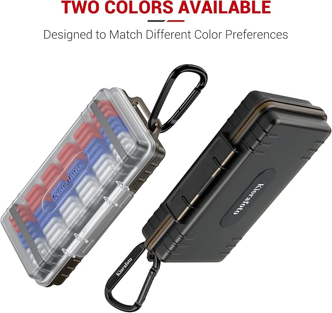 Dual Protect Waterproof MicroSD Card Case w 54 Small Plastic TF Card Cases | 54 Slots,Transparent,Water-Resistant Camera Memory Card Holder,for 54x MicroSD MicroSDHC MicroSDXC MSD,w Carabiner & Labels - Image 8