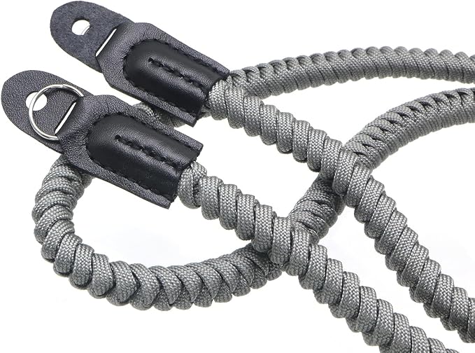 Paracord Woven Camera Neck Shoulder Strap Belt Hand Compatible with Canon Nikon Sony Olympus Pentax Fujifilm Panasonic SLR DSLR Digital Mirrorless Cameras 36inch Grey - Image 4