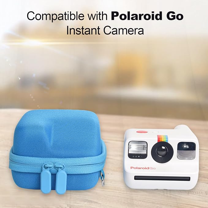 Protective Storage Case Compatible with Polaroid Go Instant Film Cameras - Polaroid Go 9035/9071/ 9070 Travel Case with Wrist Band - Blue - Image 2