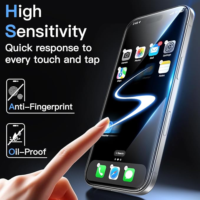 JETech Screen Protector for iPhone 17 Pro Max, 2+2 Pack | with Camera Lens Protector, HD Clear Tempered Glass, Anti-Scratch Protection, Easy Installation Tool - Image 6