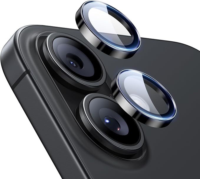ESR 2 Pack Camera Lens Protector for iPhone 15/15 Plus/14/14 Plus, Ultra-tough HD Individual Lens Protectors, Scratch Resistant, Ultra-thin Tempered Glass, Armorite Series, Black | Individual Camera Cover, 9H Tempered Glass, Original Camera Clarity, Sc... by Unknown