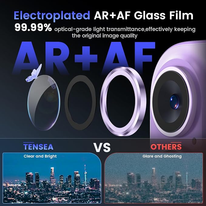 Tensea for iPhone 17 Camera Lens Protector, Camera Cover Screen Protector | Metal Individual Ring with 9H Tempered Glass for iPhone 17 6.3inch, HD Clear, Easy Installation, Full Protection - Image 3