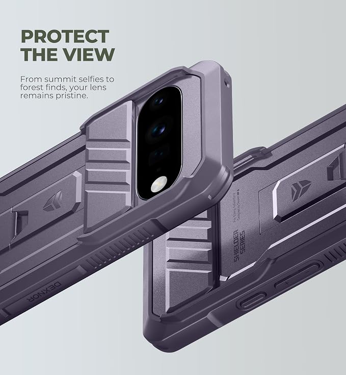 Dexnor for Google Pixel 11 Pro XL Case with Slide Camera Cover & 2 Front Frames & Built-in Screen Protector & Kickstand,Full-Body Shockproof Protective Cover Heavy-Duty Rugged Cases,Purple(2026) - Image 3