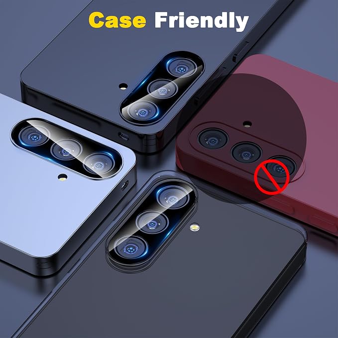 YWXTW 3 Pack Camera Lens Protector for Samsung Galaxy S25 6.2 Inch, 9H Tempered Glass Ultra HD [No Impact on Night Shots] S25 Lens Protector, Anti-Scratch No Bubbles - Image 6