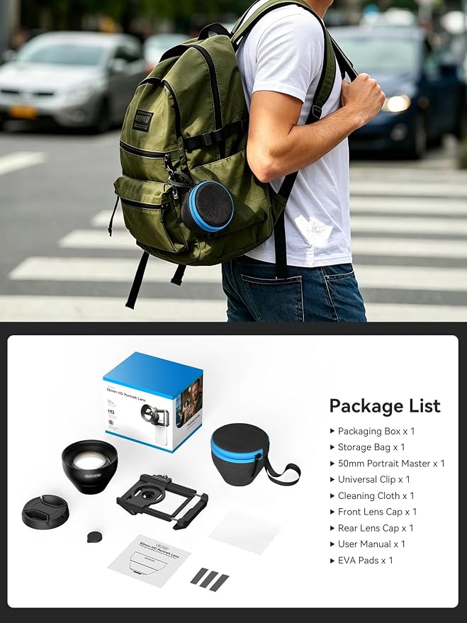 MIAO LAB 2X Telephoto Portrait Master Lens for iPhone, Samsung, Android - 50mm F1.05 Portrait Lens, 17mm Threaded Interface with Universal Clip for Portraits, Flowers, Food, Pets & Night Scenes - Image 9