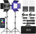 GVM RGB LED Panel Video Light, Photography Lighting with APP Control, 800D Video Lighting Kit for YouTube Studio, Gaming, Streaming, Conference, 8 Kinds of Scene Lights, CRI 97, 2 Packs by GVMGreatVideoMaker